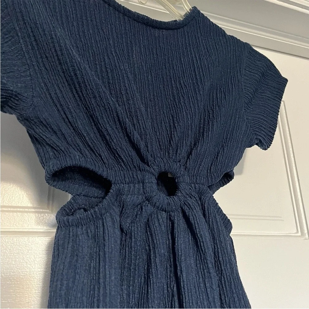Zara girls size 6 blue cutout lightweight romper jumpsuit spring summer NWT new